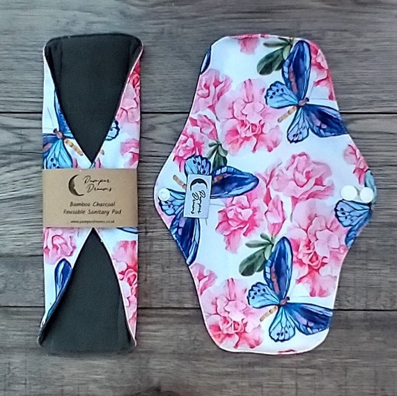 Regular Size 25CM REUSABLE SANITARY PAD Reusable Menstrual Pads Reusable  Period Pad Bamboo Charcoal Panty Liner Zero Waste Cloth Pad 