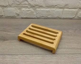 100% NATURAL SOAP DISH - Rectangular Soap Dish, Bamboo Rack Style Soap Dish, Sustainable Plastic Free Biodegradable Planet Kind Eco-Friendly