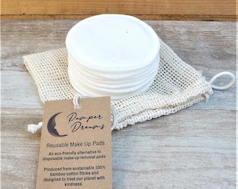 REUSABLE MAKEUP REMOVER Pads | Premium Quality Bamboo Cotton Face Wipe | Zero Waste Beauty | Eco-friendly Bathroom Essential | Biodegradable