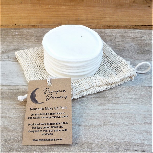 REUSABLE MAKEUP REMOVER Pads | Premium Quality Bamboo Cotton Face Wipe | Zero Waste Beauty | Eco-friendly Bathroom Essential | Biodegradable