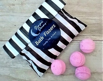 MINI BATH BOMBS - Bath Fizzers | Party Bags Wedding Favours Baby Shower Gender Reveal Birthday Gift | Vegan Zero Waste Plastic Free