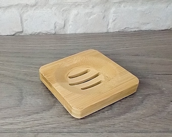 100% NATURAL SOAP DISH | Square Soap Dish | Shampoo Bar Drainer | Zero Waste Soap Draining Rack | Sustainable Plastic Free Biodegradable