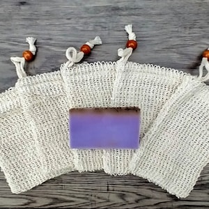 5 or 10 100% NATURAL HEMP SISAL Exfoliating Bead Drawstring Soap Saver Bag - Plastic Free Zero Waste Biodegradable, Zero Waste, Eco Friendly