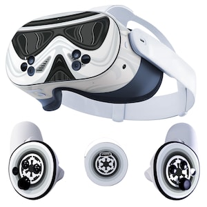 Easy-to-Apply Skin Sticker Kit compatible with Meta Quest 3S - Headset Storm Trooper VR Accessories - Virtual Reality Protective Cover