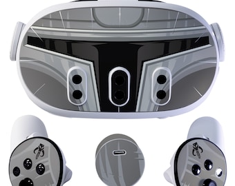 Easy-to-Apply Skin Sticker Kit compatible with Meta Quest 3 - Headset Mandalorian VR Accessories - Virtual Reality Protective Cover