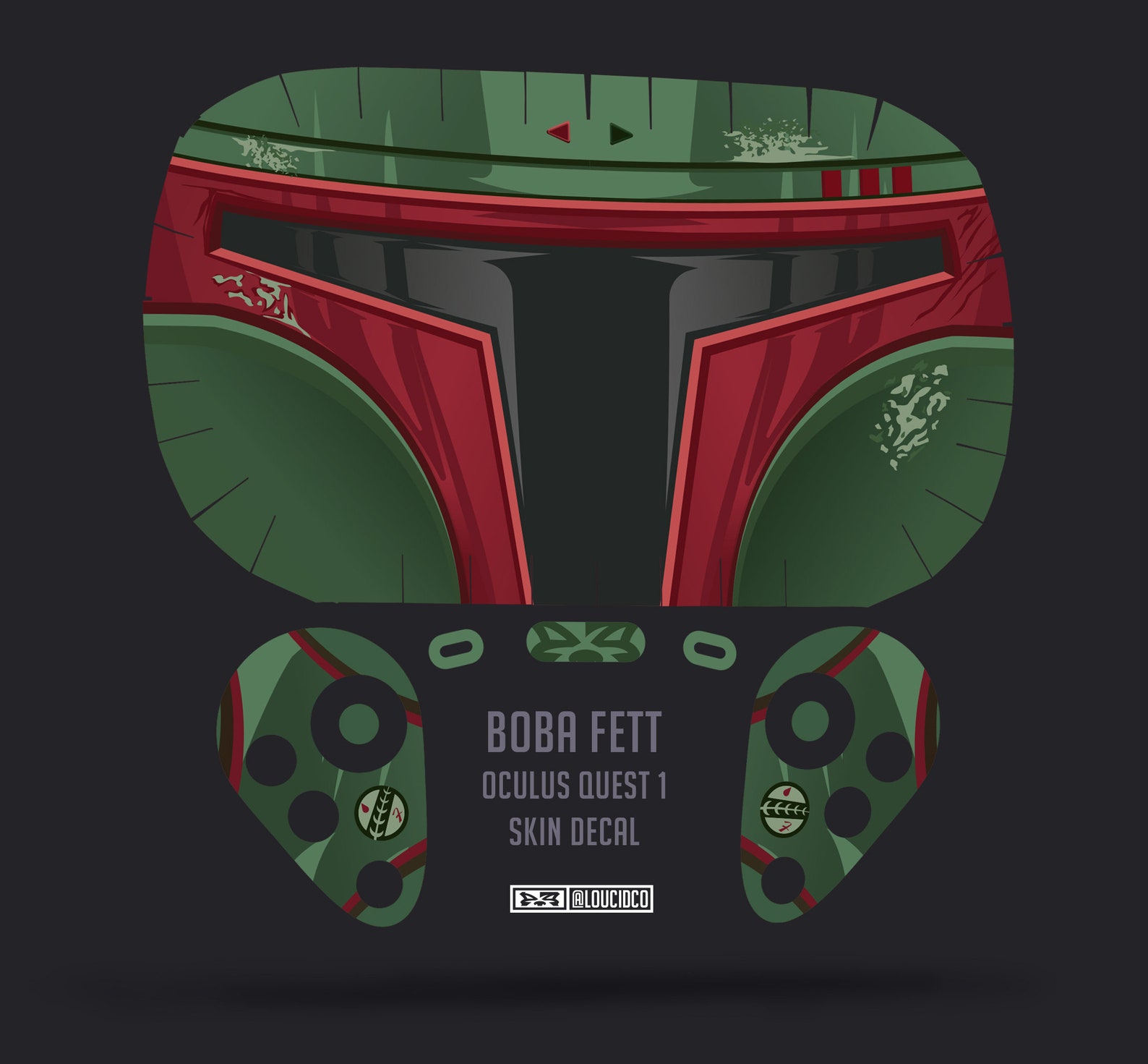 Boba Fett Skin for Oculus Quest 1 First Gen Full Wrap Skin