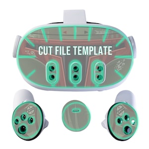 Meta Quest 3 - 正確なカットビニールテンプレート - Cricut、Silhouette、カットマシン用のデジタルファイル - 複数の形式