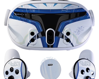 Easy-to-Apply Skin Sticker Kit compatible with Meta Quest 3 - Headset Clone Helmet VR Accessories - Virtual Reality Protective Cover