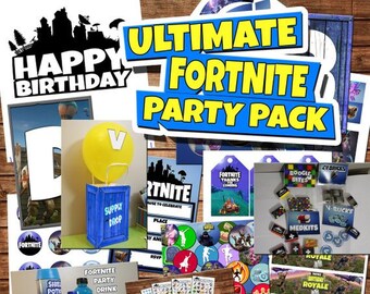 Fortnite Invitation Etsy - printable fortgame battle royale birthday party decoration package over 100 different graphics party favors birthday invitations more