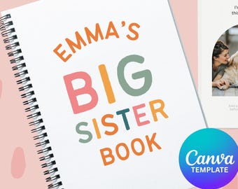 Big Sister Social Story | Editable Canva Template | Customized Story for Toddlers | Printable Big Sibling/Big Brother/Big Sister Book