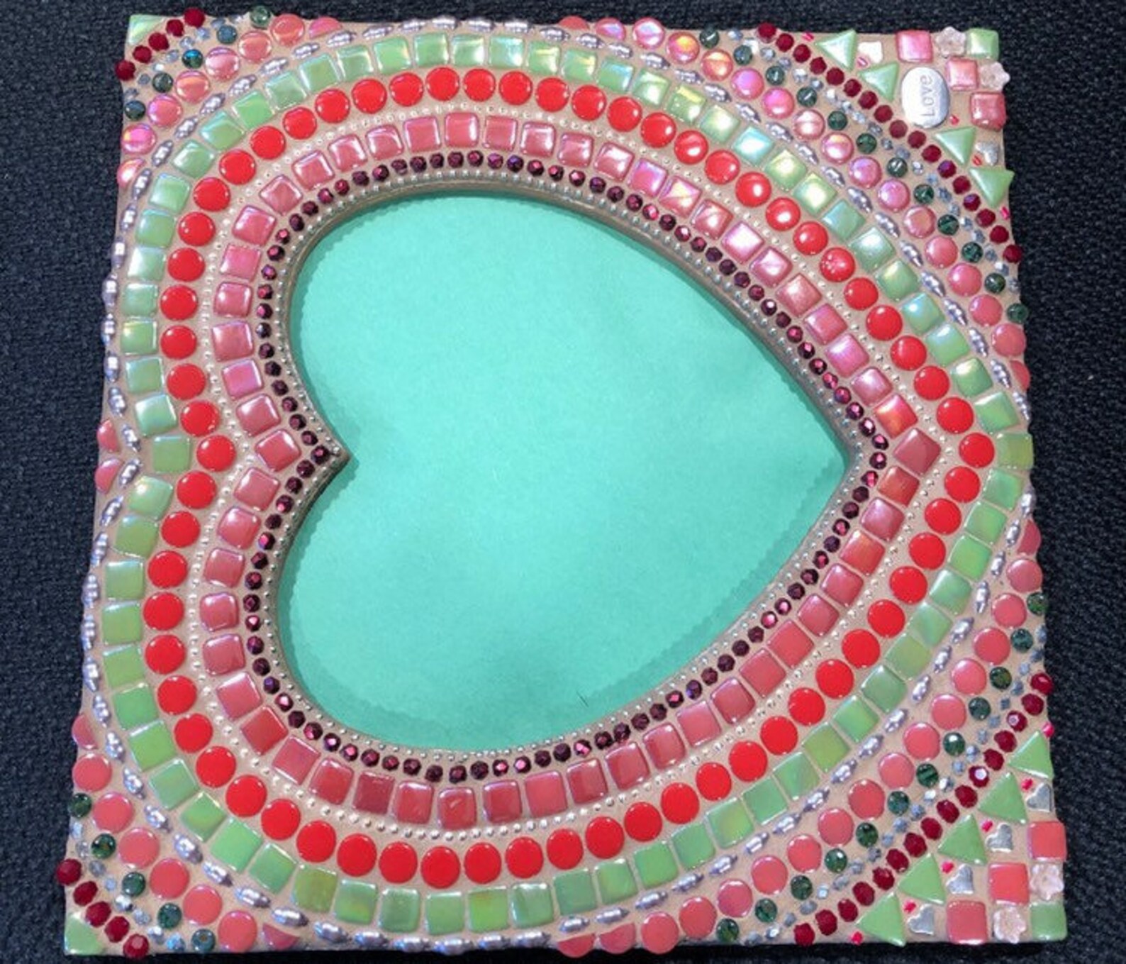 Heart Mosaic picture frame Valentine's Day gift mosaic Etsy