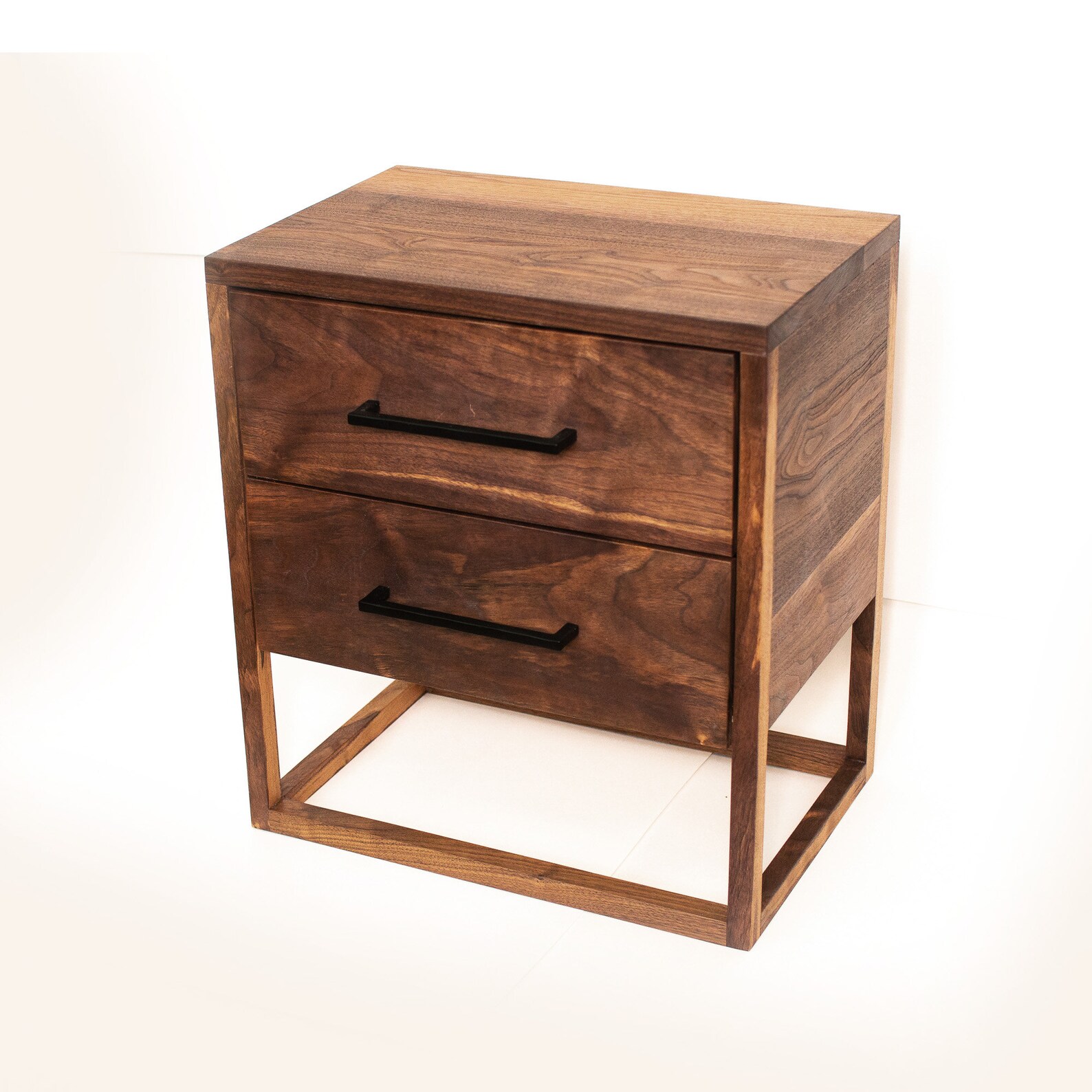 Solid walnut nightstand bedside table mid century modern Etsy