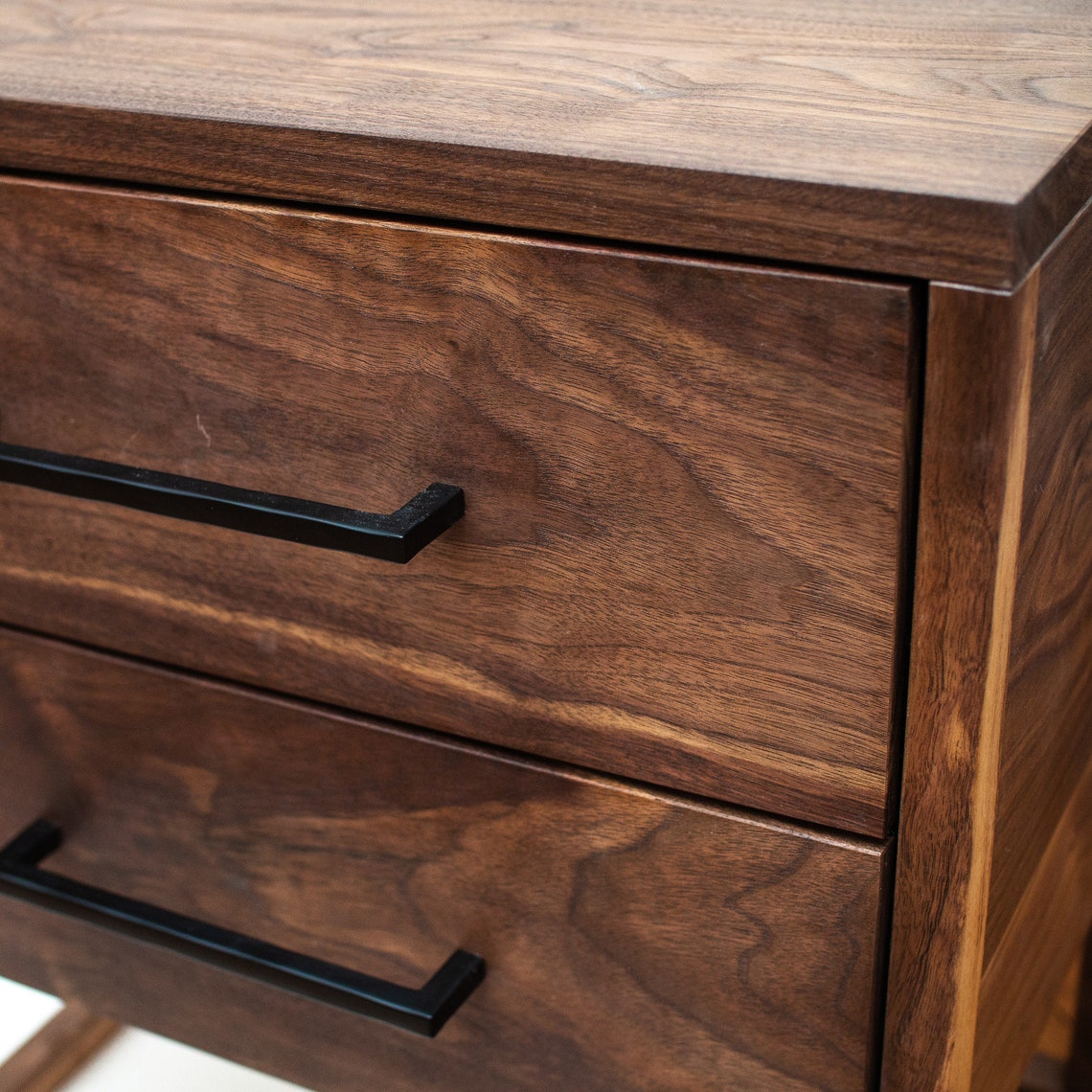 Solid walnut nightstand bedside table mid century modern Etsy