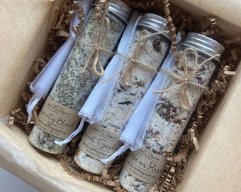 Bath Tea Spa Gift Set | Self Care Gift Box, Self Care Box, Rose Milk Bath Soak, Bath Tea Set, Tub Tea, Herbal Spa Soak, Mom Gift, SHIPS FREE