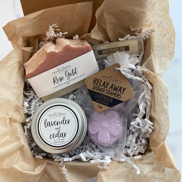 Care Package for Women, Self Care Box, Self Care Kit, Organic Spa Relaxation Box, shower steamer gift set