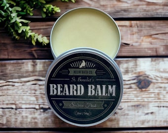 St. Benedict’s Premium Organic Beard Balm, Fathers Day Gift Beard Grooming Kit, Gift for Him, Husband Boyfriend Gift