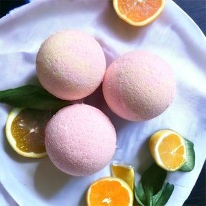 Coconut Citrus Sorbet l Bath Bomb, Gift for Mom, Sister, Stocking Stuffer, Bath Bomb Gift Set, Bath Fizzy, handmade gift
