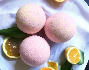 Coconut Citrus Sorbet l Bath Bomb, Gift for Mom, Sister, Stocking Stuffer, Bath Bomb Gift Set, Bath Fizzy, handmade gift