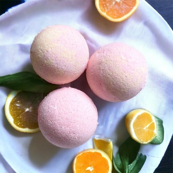 Coconut Citrus Sorbet l Bath Bomb, Gift for Mom, Sister, Bath Bomb Gift Set, Bath Fizzy, handmade gift