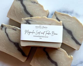 Magnolia Leaf Artisan Soap Handcrafted Soap for Men, Men's soap Gift for Him, natural soap, Manly Soap man soap