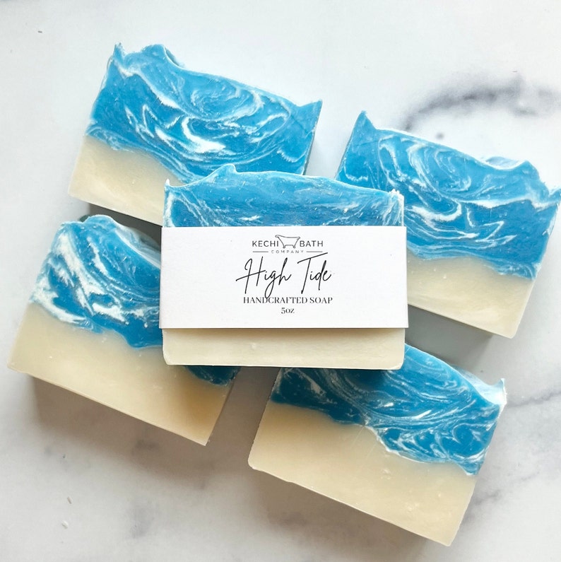 High Tide Beach Artisan Soap Handmade Gift Natural Ocean Soap Beach Soap Party Favor, Summer Gift image 1