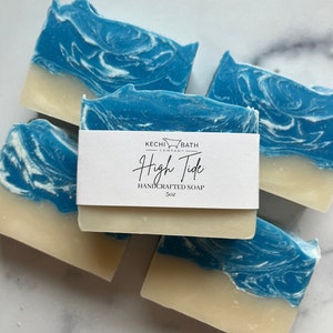 High Tide Beach Artisan Soap Handmade Gift Natural Ocean Soap Beach Soap Party Favor, Summer Gift image 2