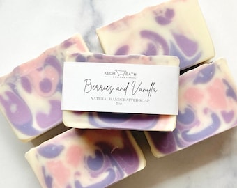 Berries and Vanilla Artisan  Soap Bar | Black Raspberry Vanilla, Handmade Soap, Gift for Her Soap gift, handmade gift