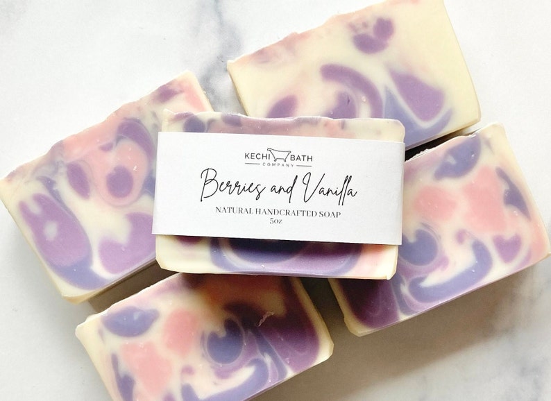 Berries and Vanilla Artisan Soap Bar Black Raspberry Vanilla, Handmade Soap, Gift for Her Soap gift, handmade gift image 1