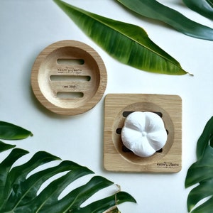 Bamboo Shower Steamers Tray, Stocking Stuffer, Shower Steamer Dish for Shower Bombs, Soap Dish, Spa Gift