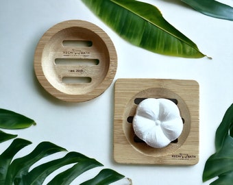 Bamboo Shower Steamers Tray, Stocking Stuffer, Shower Steamer Dish for Shower Bombs, Soap Dish, Spa Gift