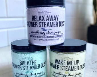 Essential Oil Shower Steamers Dust ™,  8oz Jar Menthol Shower Bombs Powder for Aromatherapy