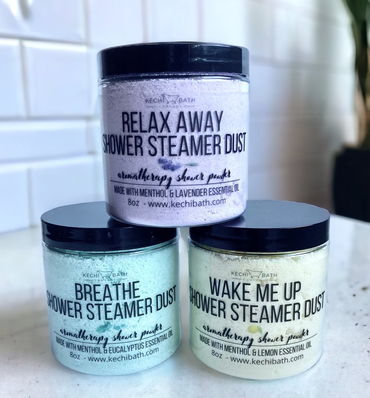 Essential Oil Shower Steamers Dust ™,  8oz Jar Menthol Steam Shower Bombs Powder for Aromatherapy, Sauna, Spa Gift, Stocking Stuffer