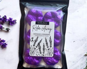 Lavender Shower Steamers 6-Pack, Essential Oil Aromatherapy Bombs, Relaxation Spa Gift