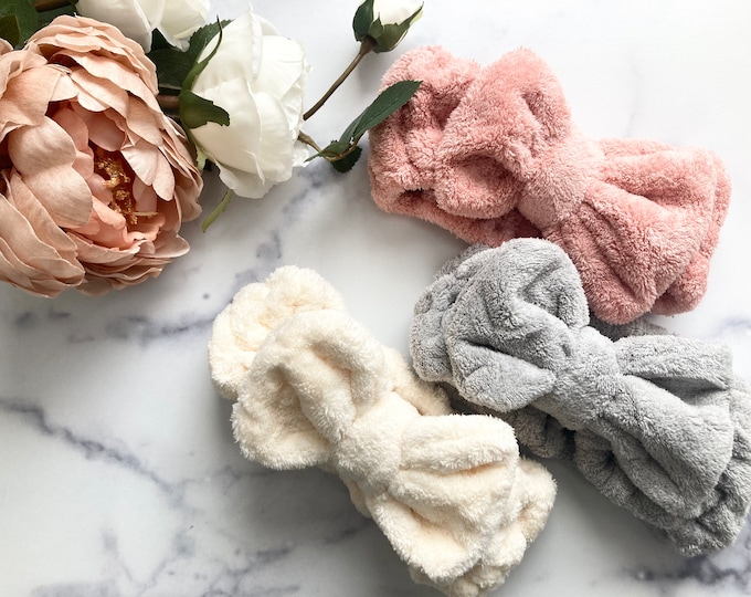Spa Headband, Plush Microfiber Spa Headband, stocking stuffer, Spa Gifts for Women, Spa Shower Accessory, at home spa kit, Spa Gift Basket