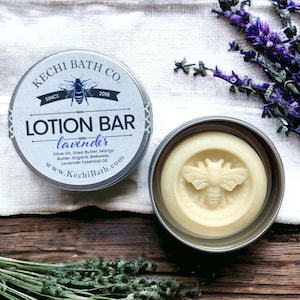 Lavender Beeswax Solid Lotion Bar | Lavender Essential Oil, Natural Lotion Bar in tins, organic lotion,