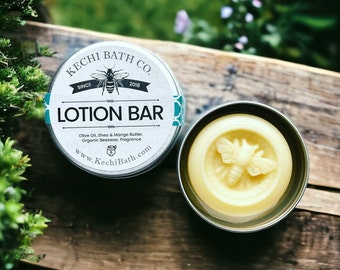 Natural Honey Scented Beeswax Solid Lotion Bar | Natural Lotion Bar in tins, organic lotion