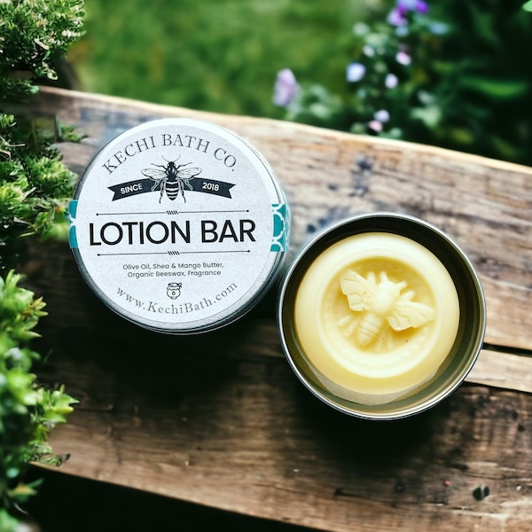 Natural Honey Scented Beeswax Solid Lotion Bar | Natural Lotion Bar in tins, organic lotion