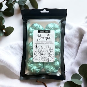 Eucalyptus Peppermint Shower Steamers 6-pack, Aromatherapy Menthol Shower Bombs, Shower Fizzies, Spa Gift image 1