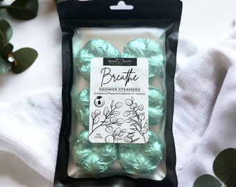 Eucalyptus Peppermint Shower Steamers 6-pack, Aromatherapy Menthol Shower Bombs, Shower Fizzies, Spa Gift