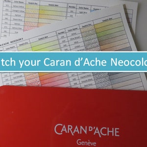 Neocolor II color chart Digital PDF Download and Print Caran d ache Chart Swatch Sheet Instant Download File image 2