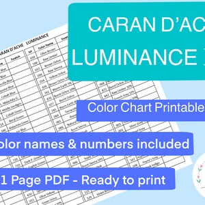 Swatch Sheet for Caran d'Ache Luminance Colored Pencils Instant Download File VERSION 2 image 2