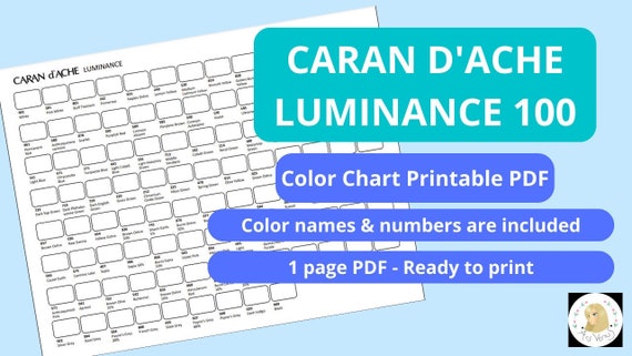 Swatch Sheet for Caran D'ache Luminance Colored Pencils Instant Download  File 