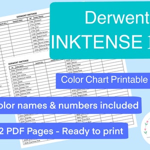 100 Inktense Color Chart Template Instant Download Digital PDF Download and Print Inktense Pencil Swatch Sheet 100 Shades image 1