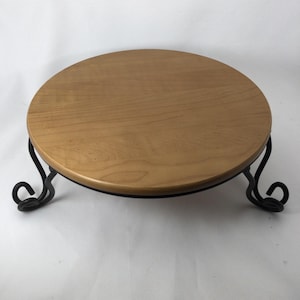 Longaberger Cake Stand Classic Wood Shelf Wrought Iron