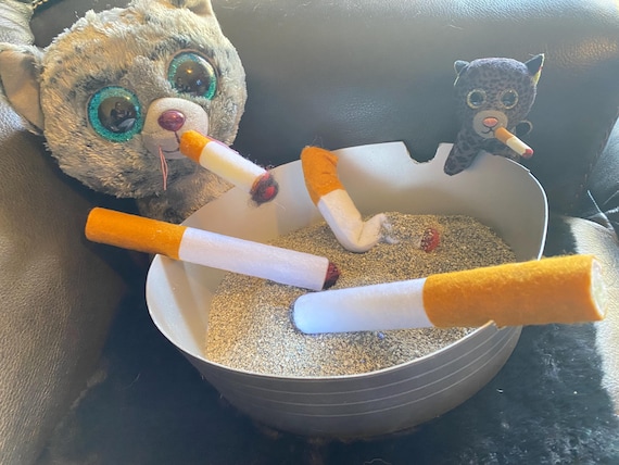 Big Ol' Felt Cigarette Handmade Cat Toy!