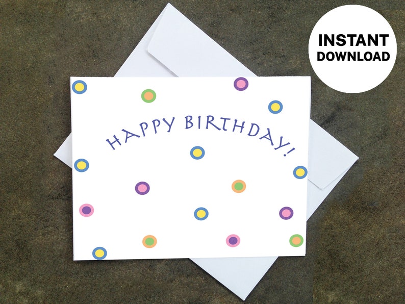 Printable Birthday Card - Make Your Own Cards at Home, Instant Download ...