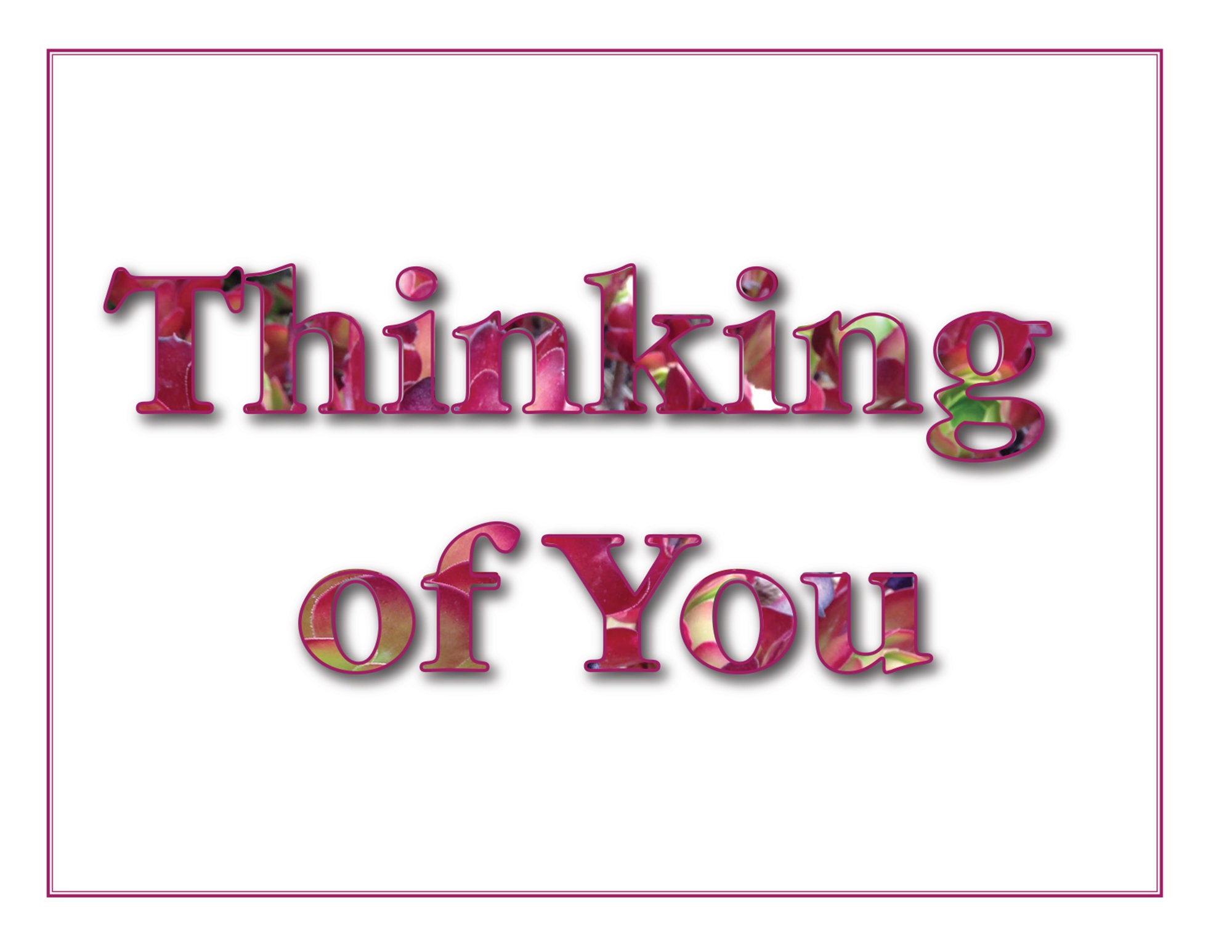 Printable Pink Floral Thinking of You Card – DIY Greeting (instant ...