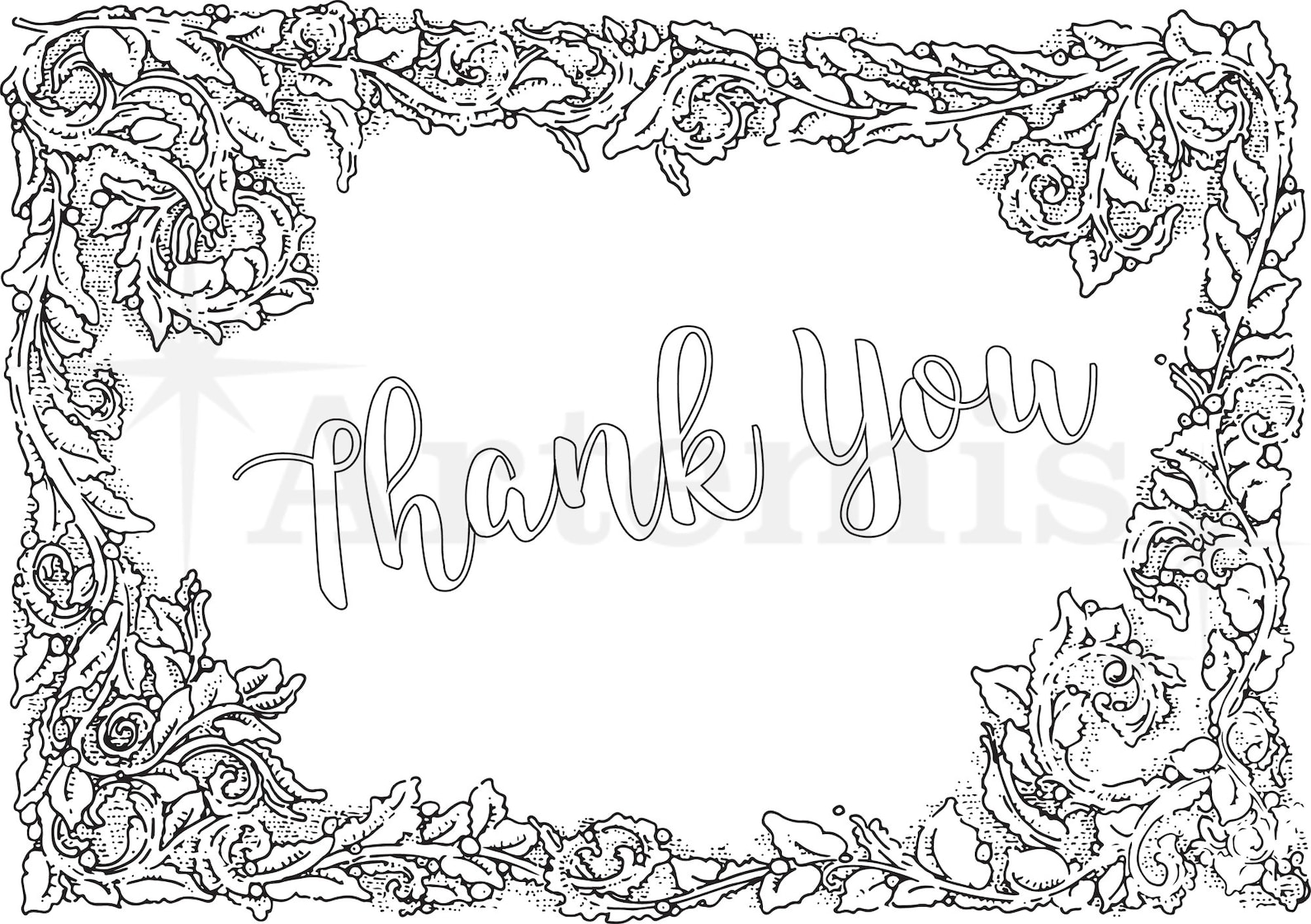Printable Coloring Thank You Card Make Your Own Cards at Etsy