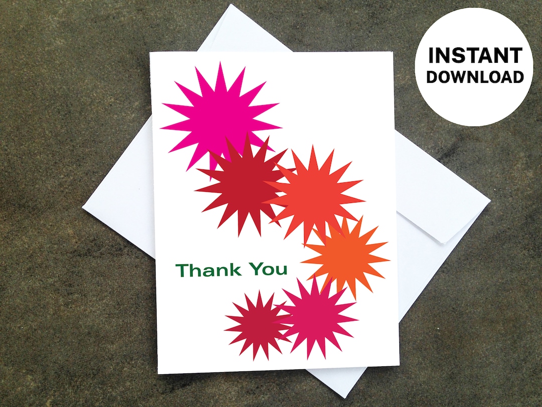 Make Your Own Thank You Card Print Your Own Cards at Home, Instant