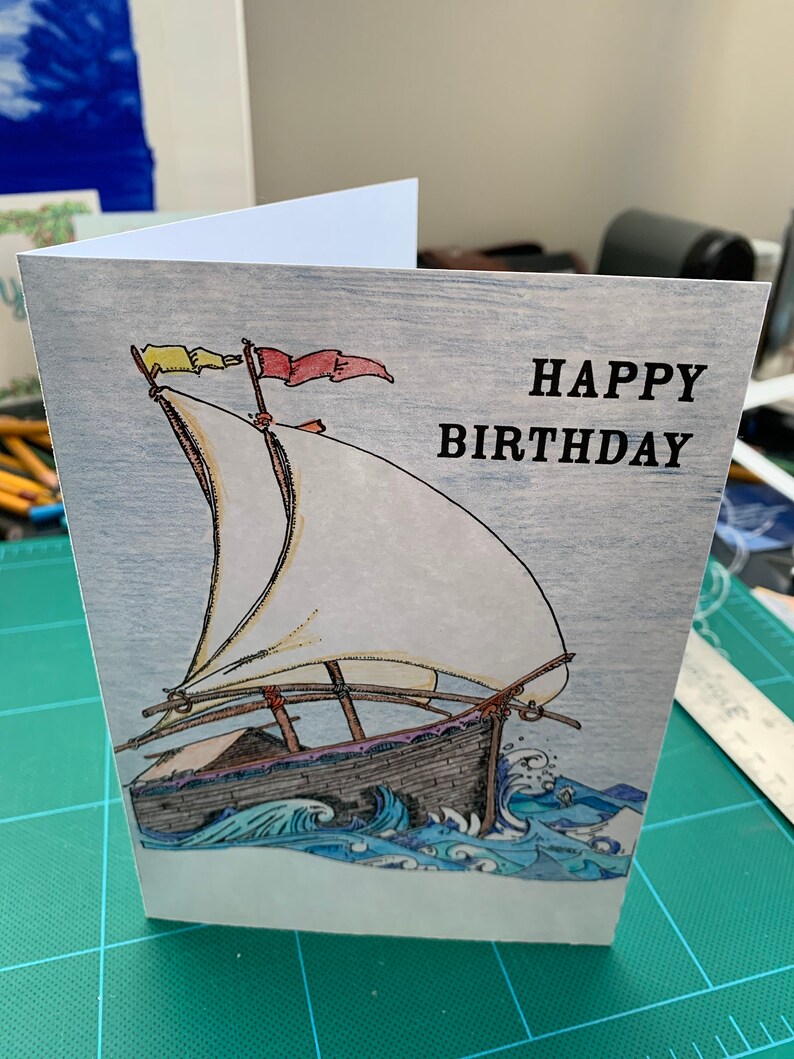 Printable Sailing Birthday Card - Make Your Own Cards at Home, Instant ...